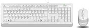 A4Tech Fstyler F1010 Slim White USB Cord Kb + Mouse